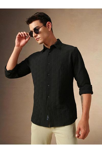 Dennis Lingo By Styli Textured Button-Down Shirt