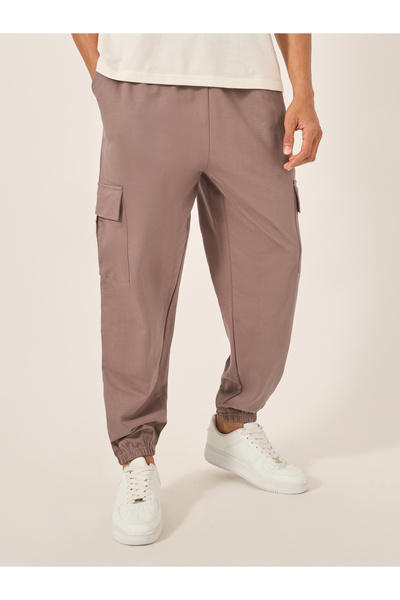 Styli Mid Rise Oversized Elasticated Hem Cargo Joggers