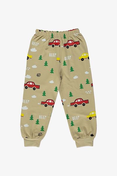 Mnk Baby&Kids Men's Biliplik Printed Pajama Set - MNK0603 CREAM