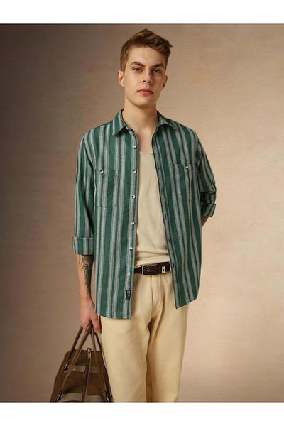 Dennis Lingo By Styli Striped Relaxed Fit Casual Shirt