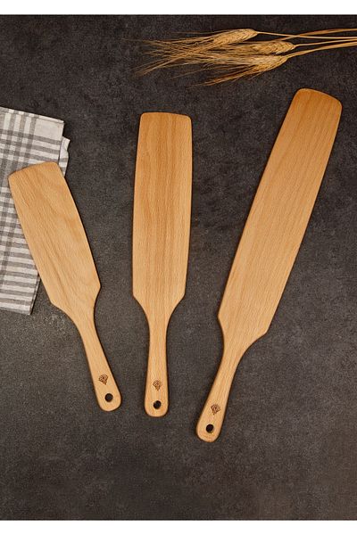 Handcraft Handmade 3 Piece Dough Turner & Pizza Turner Spatula Set Dough Turner