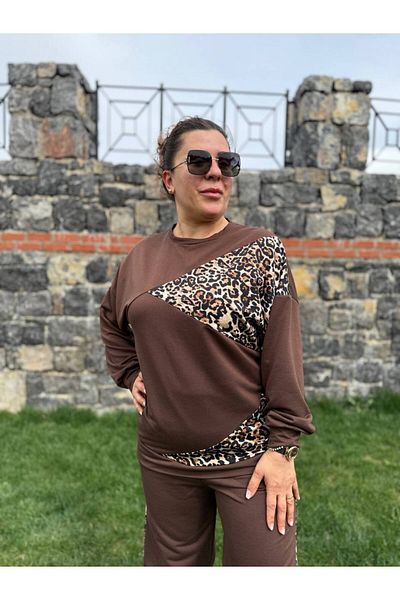 garajmood Μαύρο ασύμμετρο Leopard Λεπτομερές Σετ Μεγάλου Μεγέθους Κάτω-Κορυφή