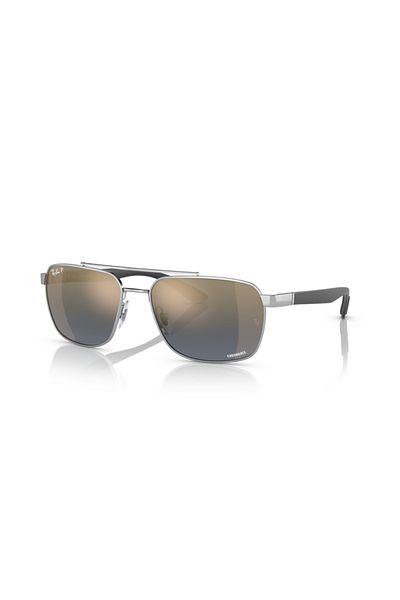 Ray-Ban Ray Ban Man Rectangle Sunglasses- Rb 3701 - Lense Size:59mm - Silver
