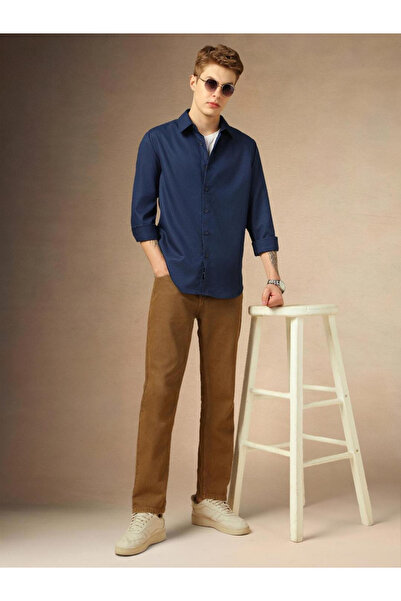 Dennis Lingo By Styli Button-Down Collar Plain Regular Fit Shirt