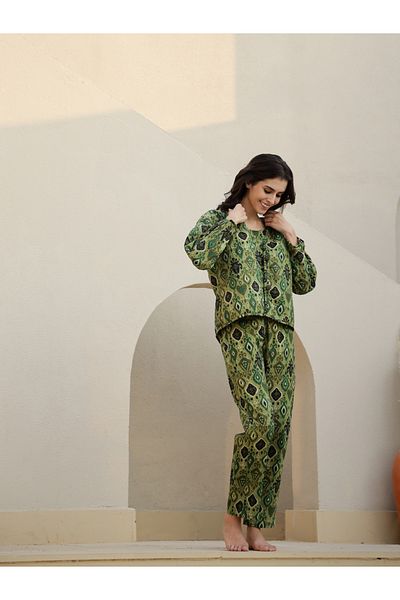 Sanskrutihomes By Styli Floral Print Top with Jacket and Trousers Set