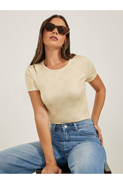 Styli تي شيرت بطبعة زهور مضلعة ورقبة دائرية