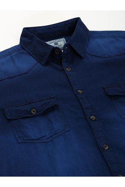 Dennis Lingo By Styli Denim Long Sleeves Casual Shirt