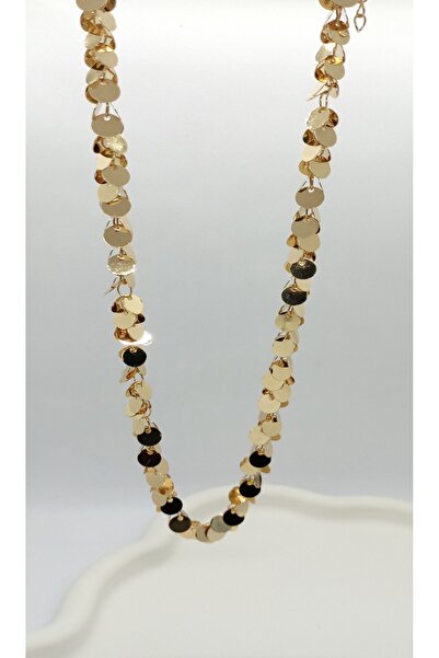 ndjewelry Gold Rose Renk Yuvarlak Pul Kolye