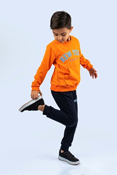 Mnk Baby&Kids Νέα Υόρκη Φούτερ με στάμπα MNKDM1001-NY ΠΟΡΤΟΚΑΛΙ