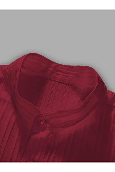 Take Two By Styli Striped Stand Collar Short Sleeve Shirt and Trousers Co-Ords