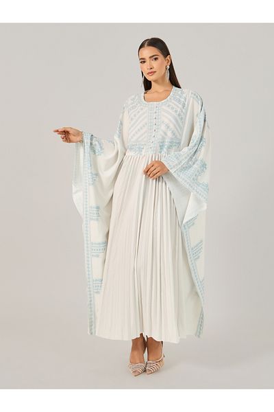 Take Two By Styli White Maxi Kaftan Dress