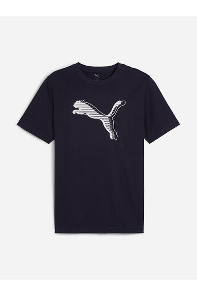 Puma Logo Graphic Print Round Neck T-Shirt