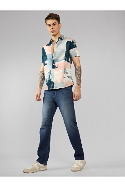 Dennis Lingo By Styli AOP Button Down Short Sleeves Casual Shirt