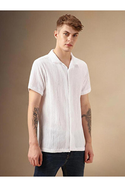 Dennis Lingo By Styli Button-Down Collar Plain Short Sleeve Shirt
