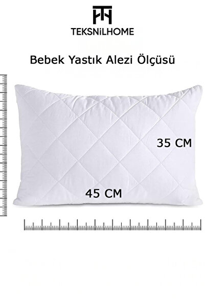 TeksNil Home 100% Natural Cotton Quilted Baby Liquid Proof Pillow Mattress Protector 35X45 cm 120Grm2