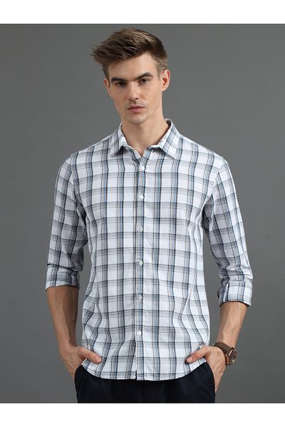 Bushirt By Styli Checked Spread Collar Regular Fit Shirt