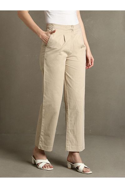 Dennis Lingo By Styli Cotton Straight Fit Casual Trousers