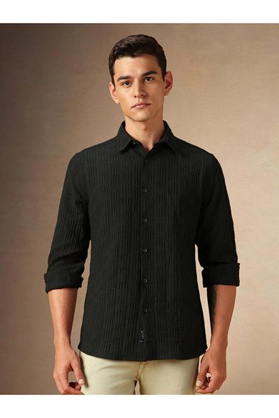 Dennis Lingo By Styli Textured Button-Down Shirt