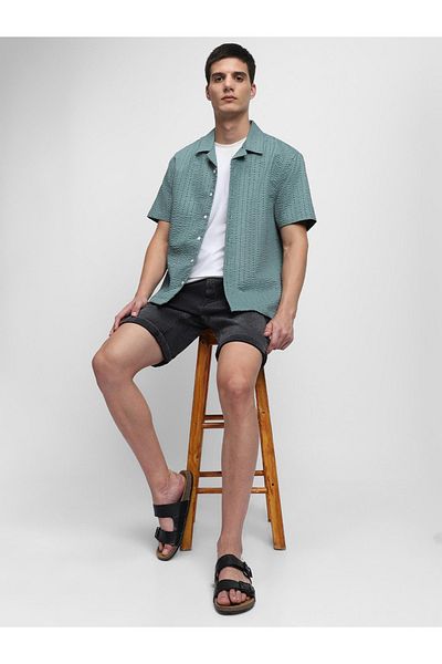 Dennis Lingo By Styli Button Down Collar Short Sleeves Casual Shirt