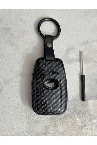 bigkey Toyota Corolla Smart Black Carbon Car Key Case Control Case Case (Logo on the Back)