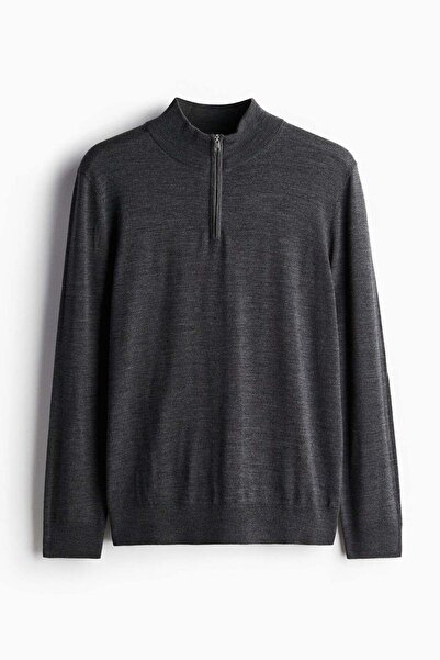 H&M Slim Fit Zip-top merino wool jumper