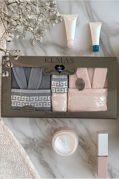 Elmas Home Collection طقم جاكار دايموند طقم روب حمام مكون من 6 قطع |   رداء ا...