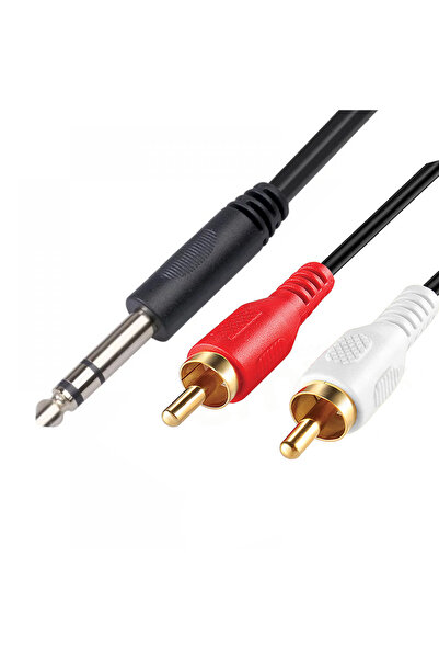 Generic كابل ستيريو ذكر 6.3 مم إلى 2 RCA ذكر 1.5 متر