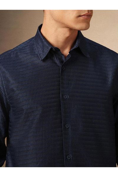Dennis Lingo By Styli Textured Long Sleeves Button Down Shirt
