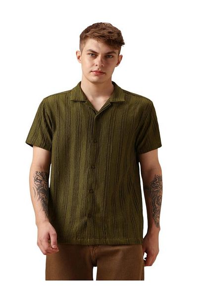 Dennis Lingo By Styli Button Down Plain Short Sleeve Shirt