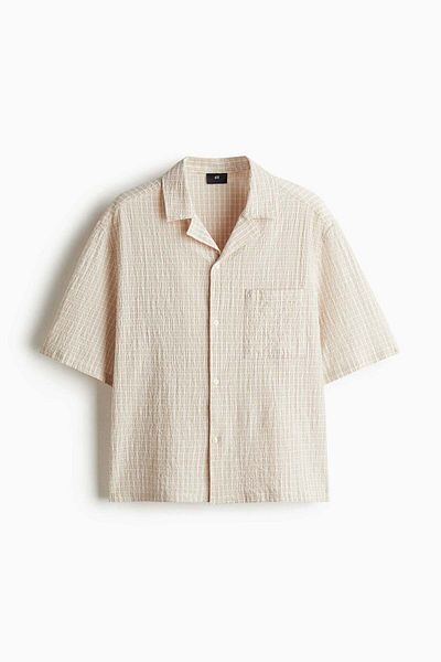 H&M Loose Fit Seersucker Resort Shirt