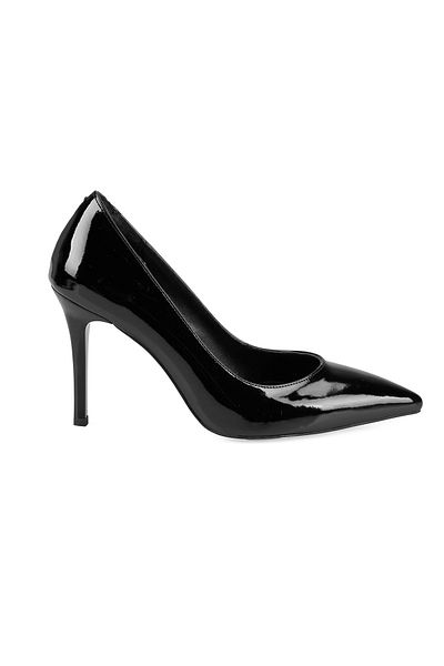 Desa Women's Black Heeled Leather Stiletto