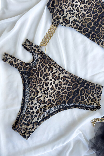 G&H UNDERWEAR Leopar Desenli Bodysuit