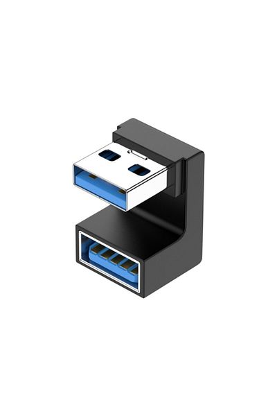 Generic موصل USB 3.0 من ذكر إلى أنثى بزاوية 180 درجة