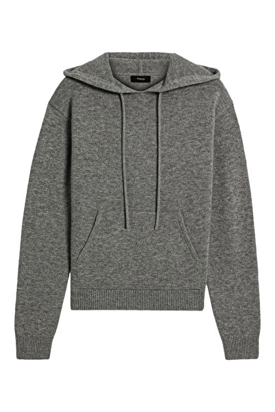THEORY Yün ve Kaşmir Karışımlı Triko Kapşonlu Sweatshirt