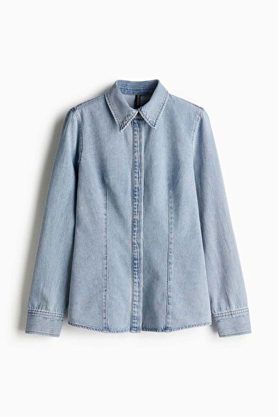 H&M قميص جينز بخصر مدبب