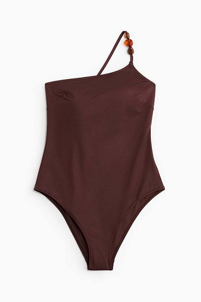 H&M Padded-cup One-shoulder Swimsuit