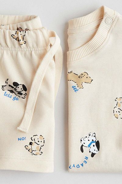 H&M طقم قطني مكون من قطعتين