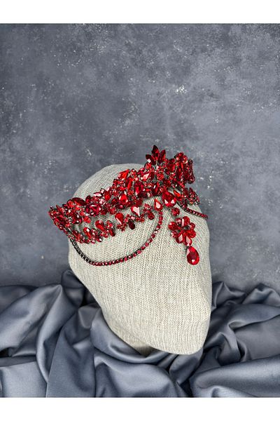 Hayalperest boncuk Dali Fascia Dangle Bridal Henna Crown Hair Accessory