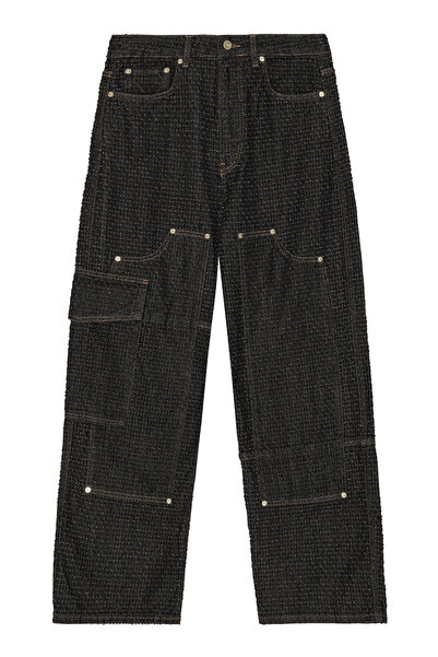 GANNI بنطال جينز أنيق منفوش من قماش الدنيم