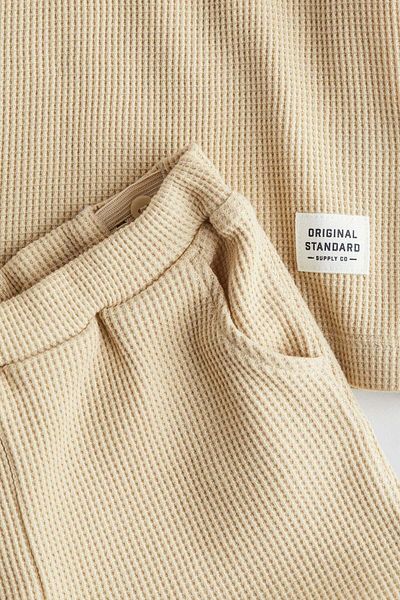 H&M طقم جيرسي وافل مكون من قطعتين