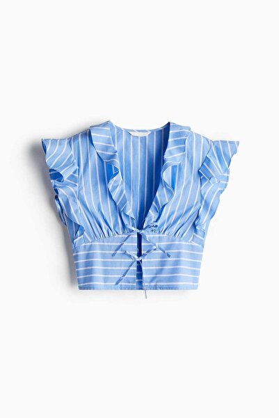 H&M Tie-front poplin blouse