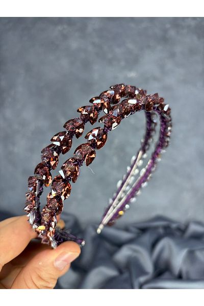 Hayalperest boncuk Double Row Stone Lea Bridal Hair Accessory Bridal Henna Crown