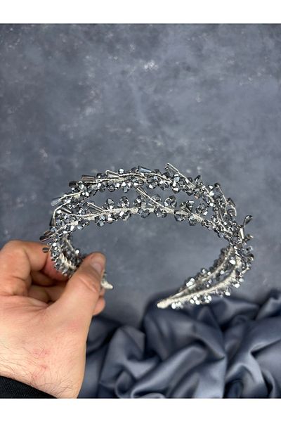 Hayalperest boncuk إكسسوار شعر تاج الحناء للعرائس من ساري موديل صف مزدوج