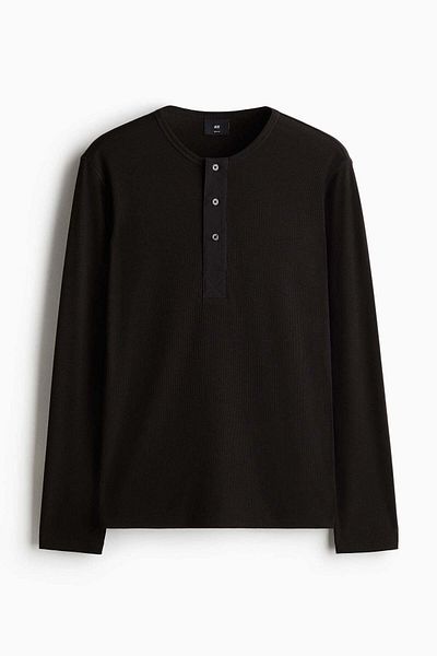 H&M Slim Fit Ribbed Jersey Top