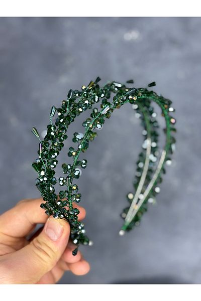 Hayalperest boncuk Sare Model Double Row Bridal Henna Crown Hair Accessory