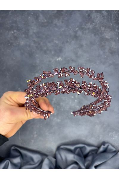 Hayalperest boncuk Sare Model Double Row Bridal Henna Crown Hair Accessory