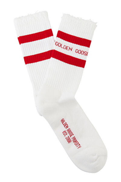 Golden Goose Deluxe Frayed Cotton Socks