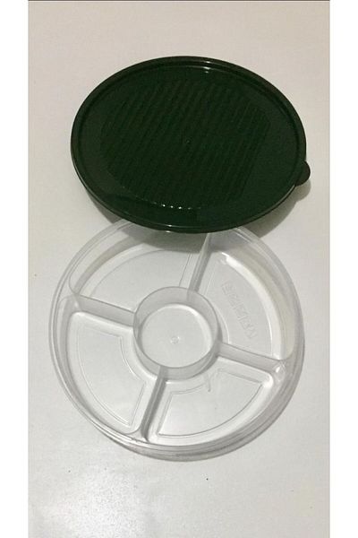 Bager Plastik Smart 5 Compartment Green Storage Container 2000 ml