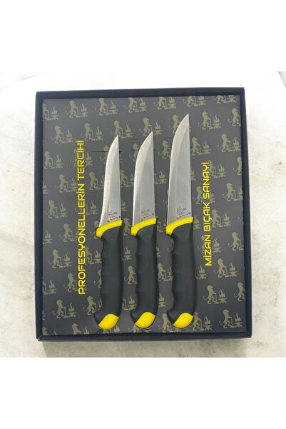 Mizan El Yapımı Paslanmaz Profesyonel Üçlü Kurban Bıçağı Seti - Kişiye Özel Isim