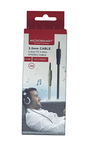 Generic كابل AUX مقاس 3.5 مم 3 متر MC124BXW أبيض